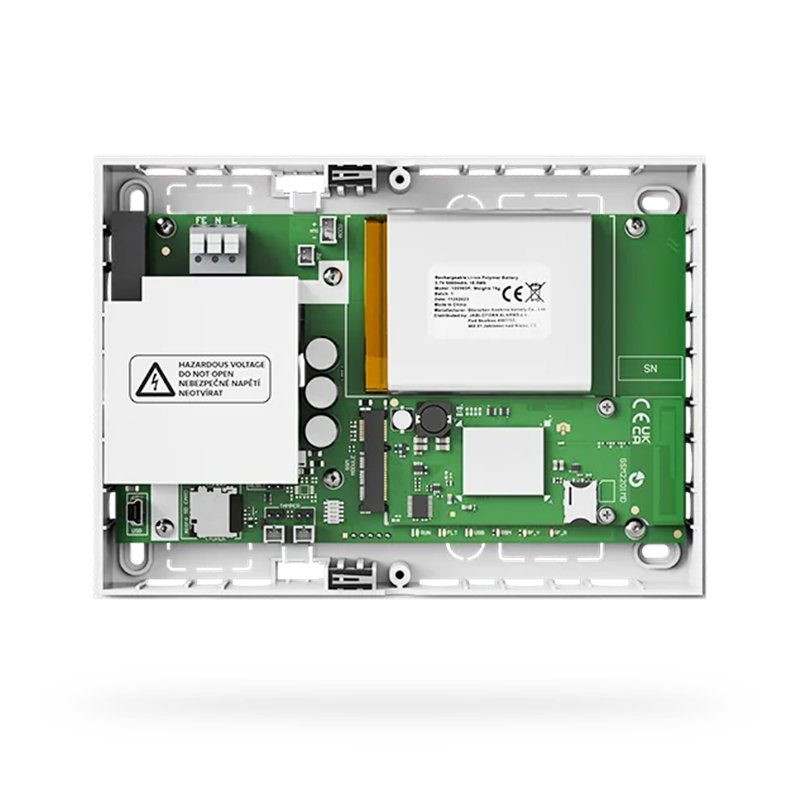 Ústredňa alarmu JABLOTRON Mercury so zabudovaným rádiovým modulom a LTE komunikátorom LITE a vstavaným akustickým signalizátorom