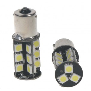 LED žiarovka 12V s päticou BAU 15s, biela, 27LED/3SMD, CAN BUS