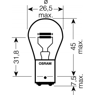 OSRAM 12V P21/5W (BAY15d) 21/5W standard (10ks)