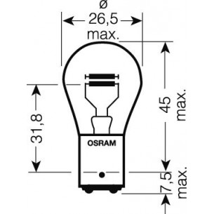 OSRAM 24V P21/5W (BAY15d) 21/5W standard (1ks)