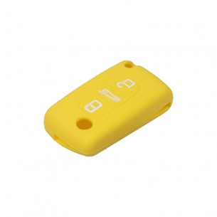 Silikonový obal pro klíč Peugeot, Citroën, 3-tlačítkový, žlutý