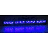 LED světelná alej, 24x 1W LED, modrá 645mm, ECE R10
