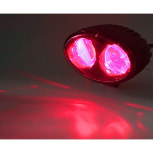 PROFI LED výstražné bodové světlo 10-48V 2x4W červené 143x122mm, ECE R10