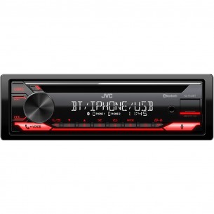 JVC autorádio s CD/MP3/USB/AUX/Bluetooth připojení/červené podsvícení/odním.panel