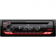 JVC autorádio s CD/MP3/USB/AUX/Bluetooth připojení/červené podsvícení/odním.panel