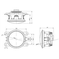 LED hmlové svetlá/denné svietenie, okrúhle svetlá 90mm, ECE